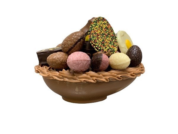 Chocolade ei opgemaakt klein